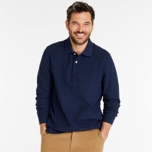 L.L. Bean Men's Navy Long-Sleeve Polo